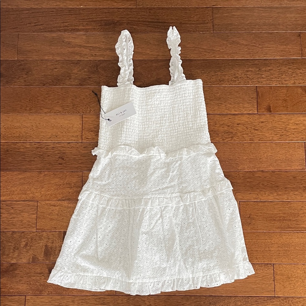 ALI & JAY Textured White Mini Dress